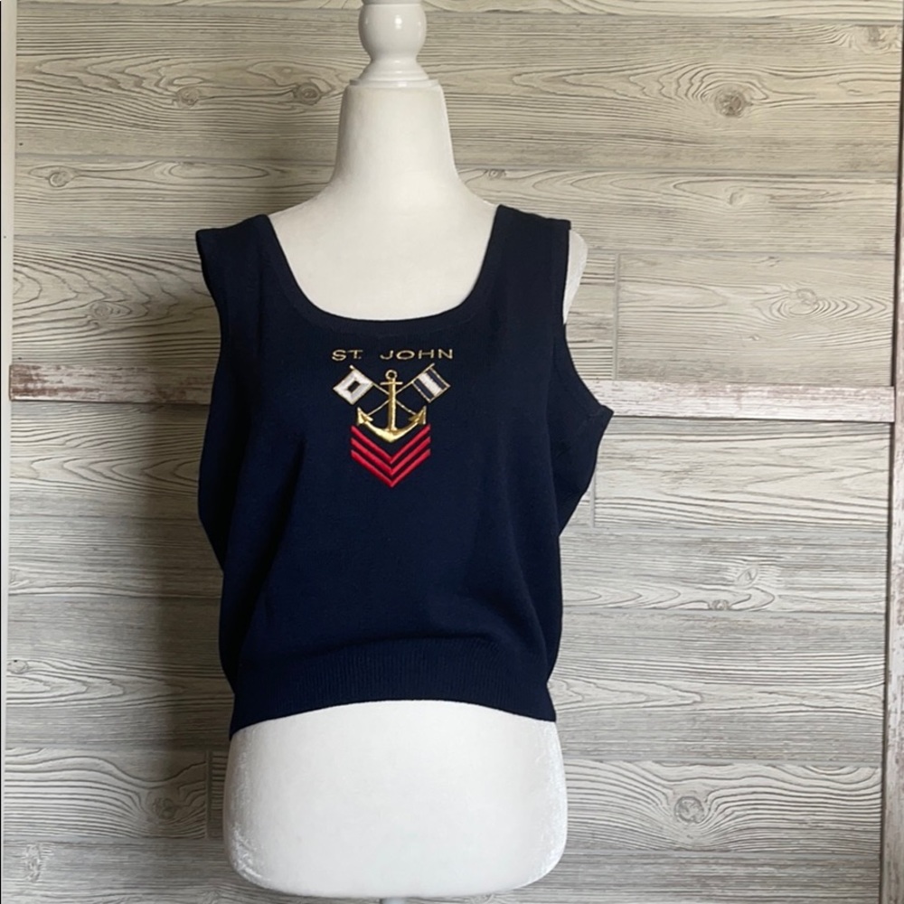 St John separates nautical knit shell tank top